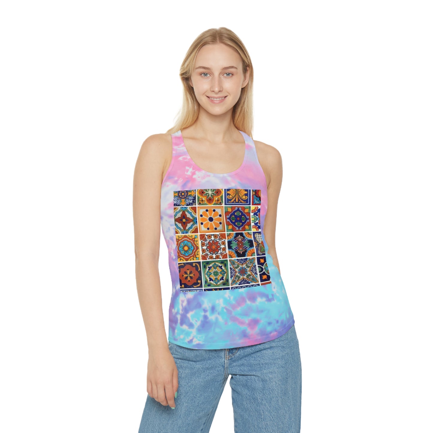 American Persian tapestry Tie Dye Racerback Tank Top