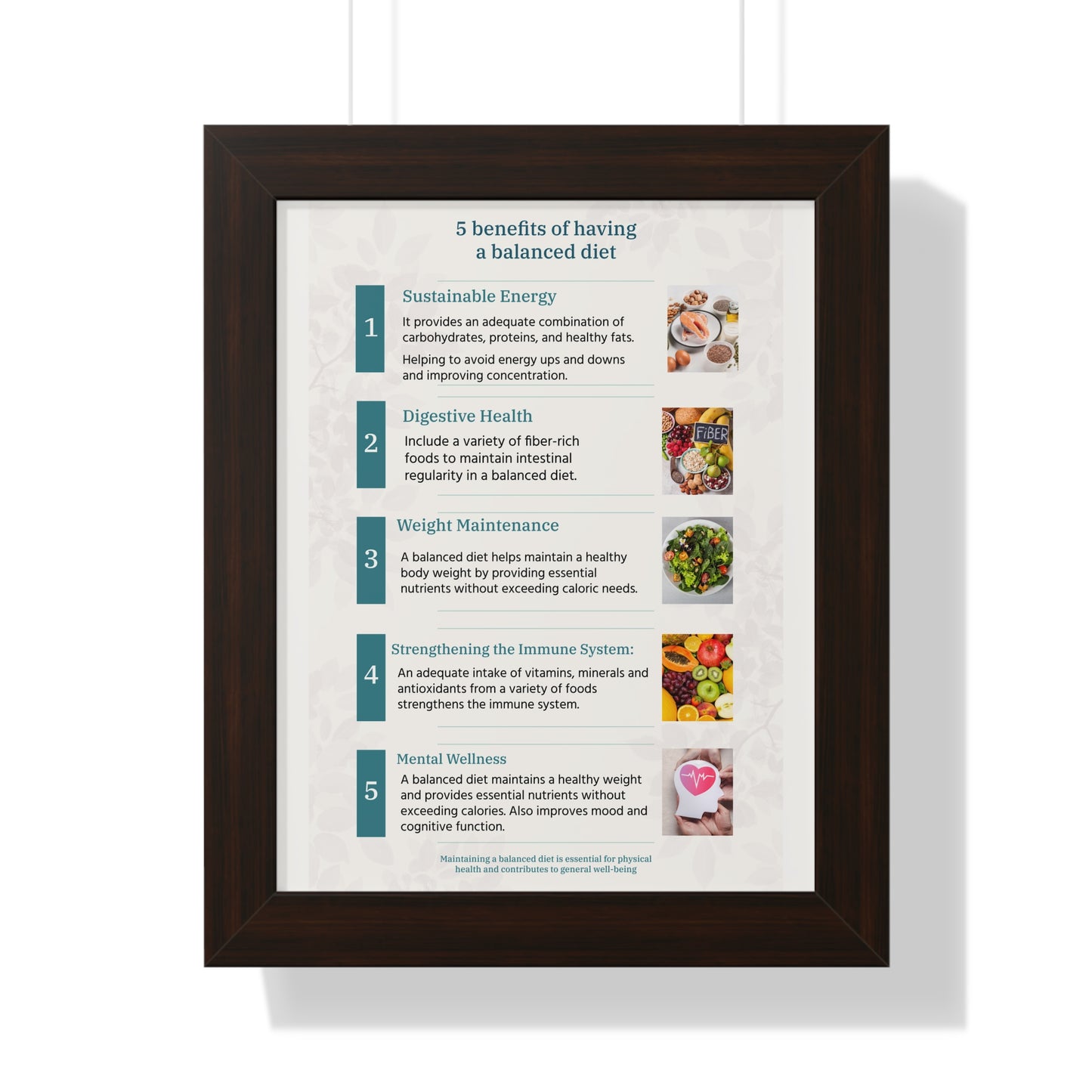 5 benefits of having a balanced diet infographic diet health checkup Fibers Fruits Food Framed Vertical Poster