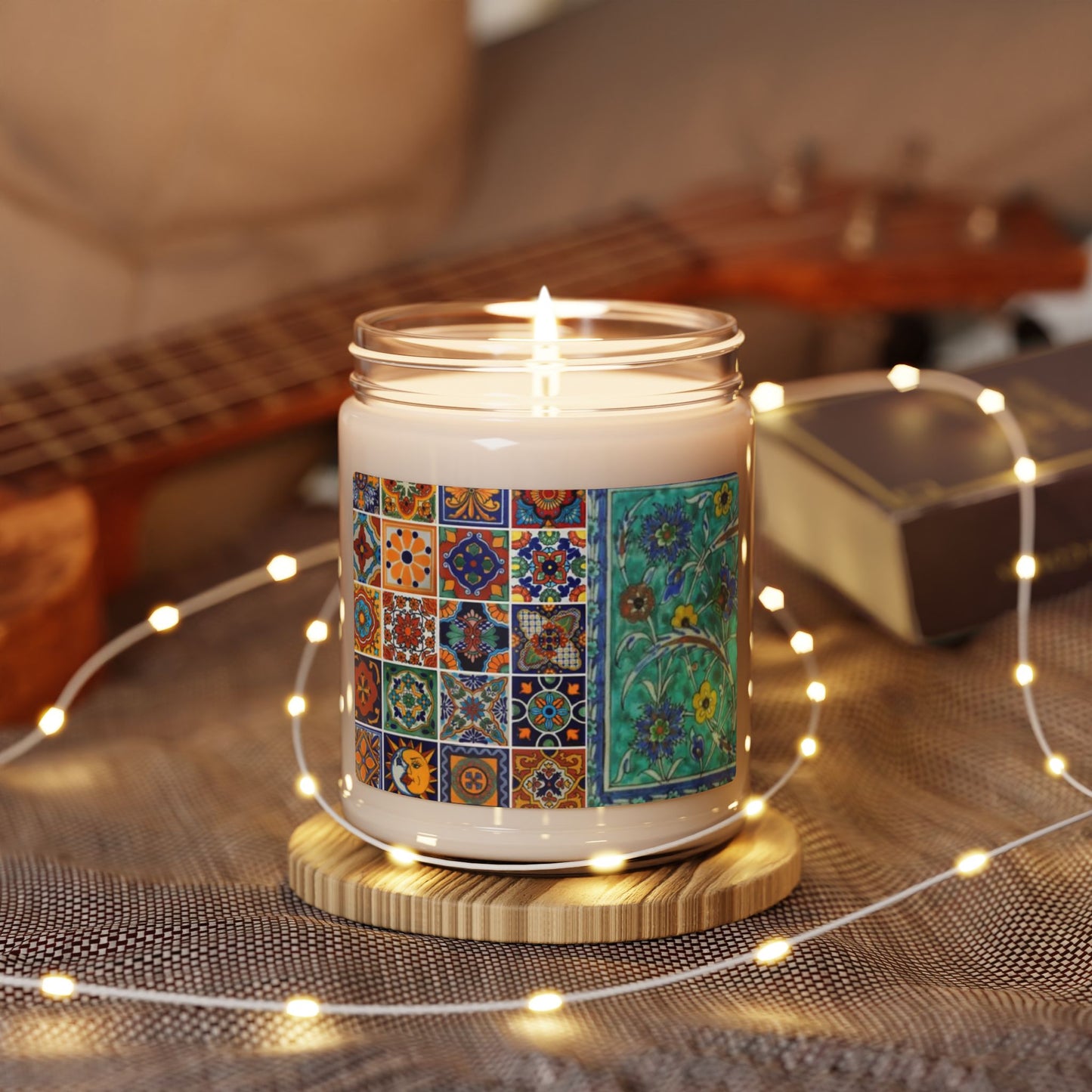 Persian pattern tiles tapestry Scented Soy Candle, 9oz
