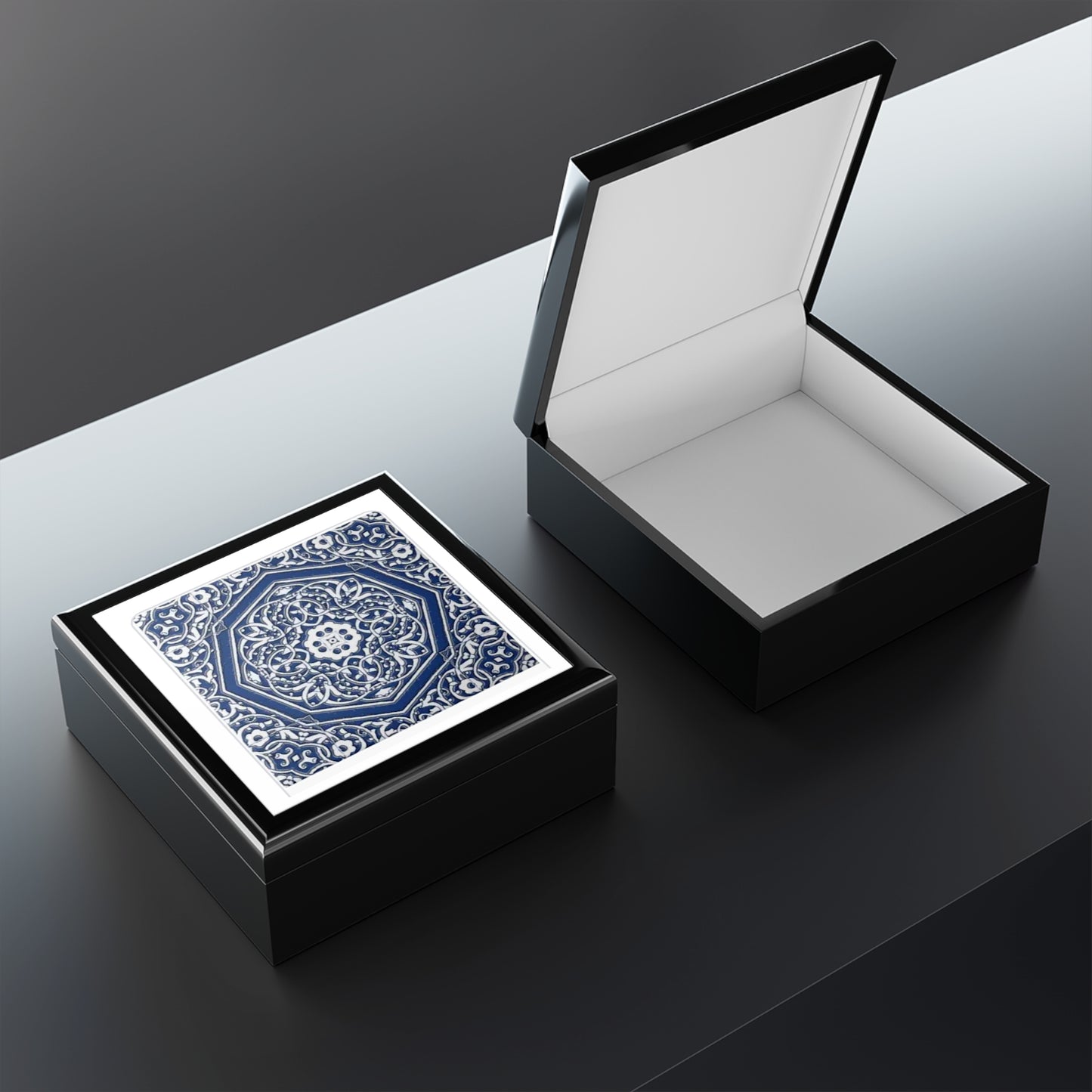 Persian tile inspired tapestry golchin Jewelry Box