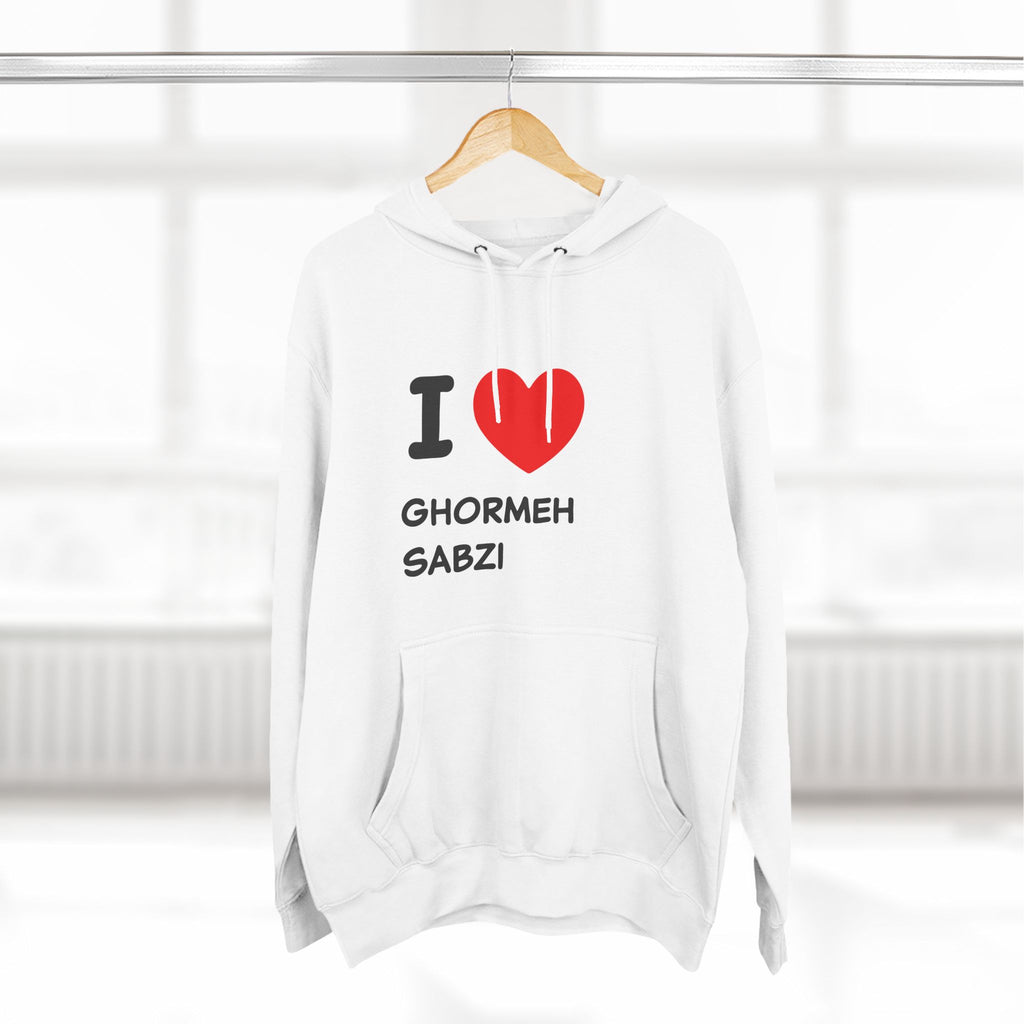 I love ghormeh sabzi persian ghormeh sabzi lovers persian food lovers,Three-Panel Fleece Hoodie