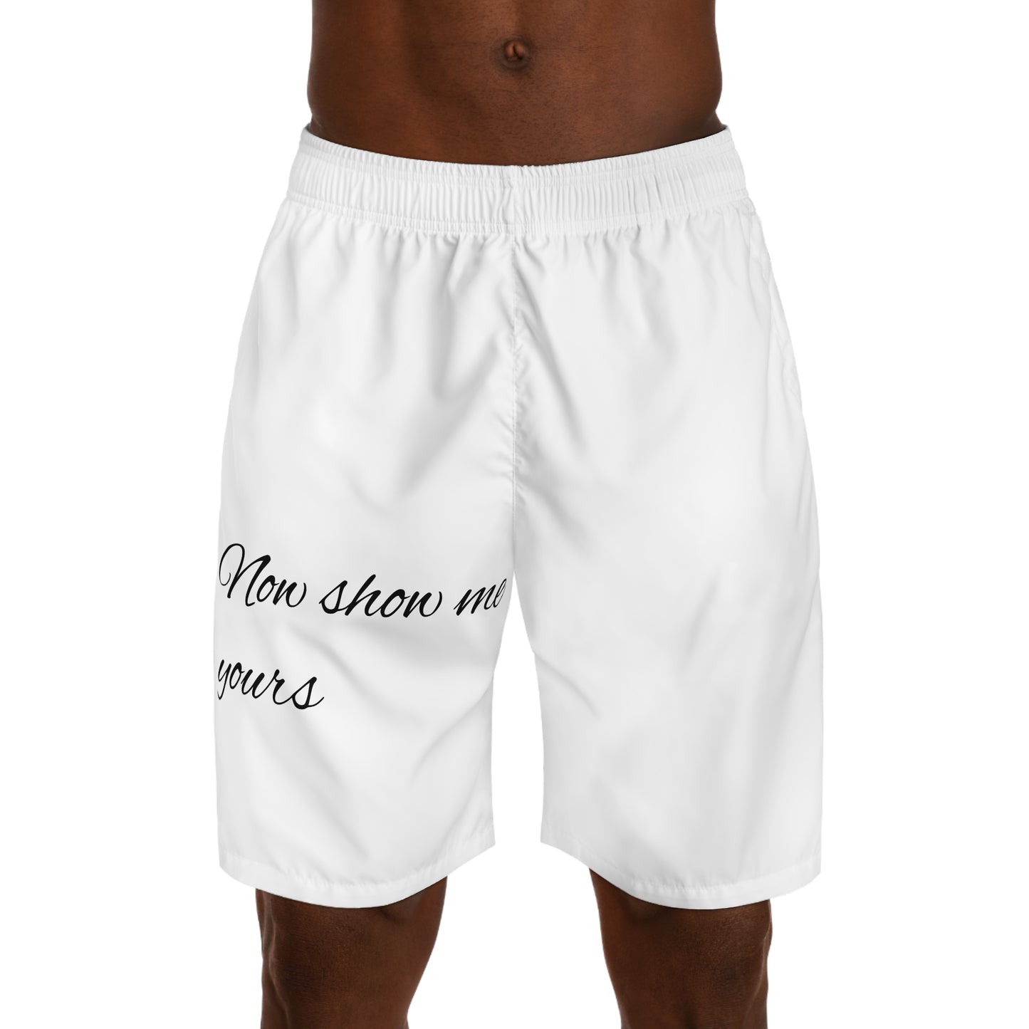 funny kitty now show me yours Men's Jogger Shorts (AOP)