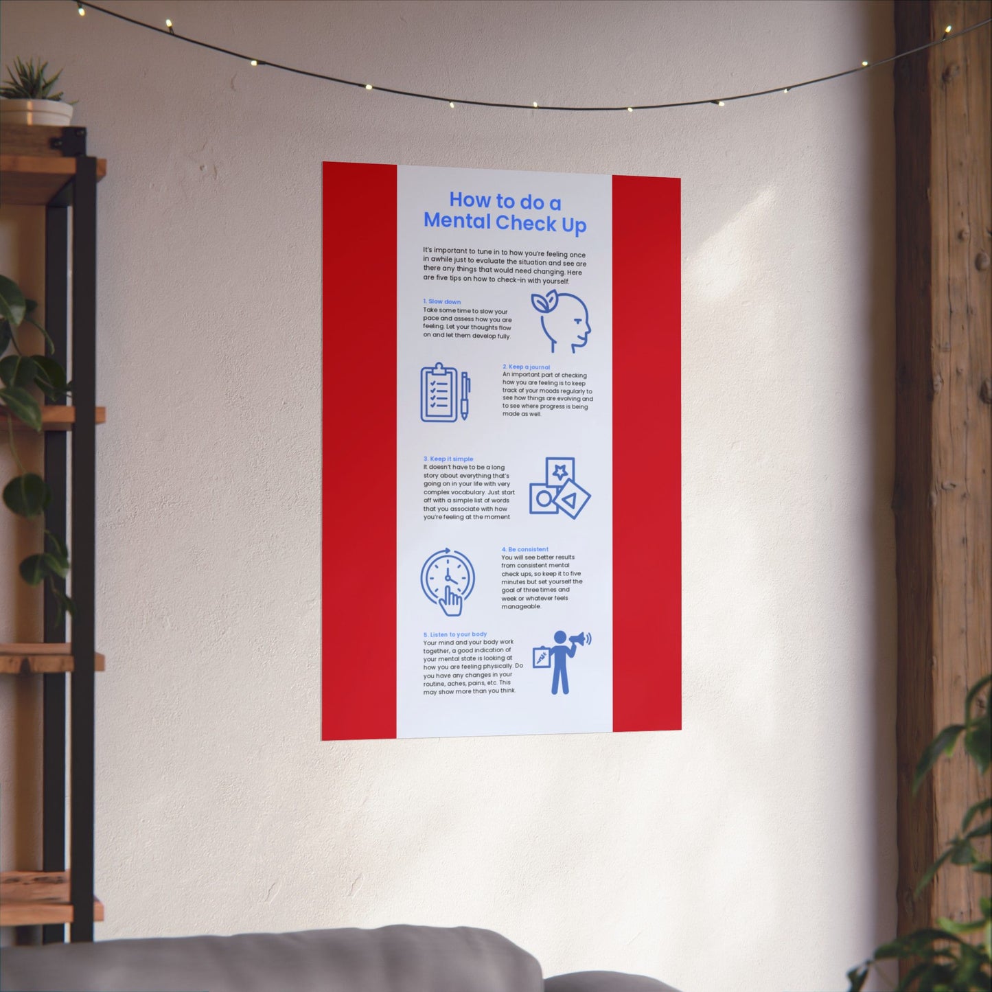 Mental health checkup infographic Matte Vertical Posters