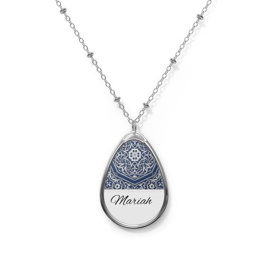 Mariah Oval Necklace Persian tile inspired