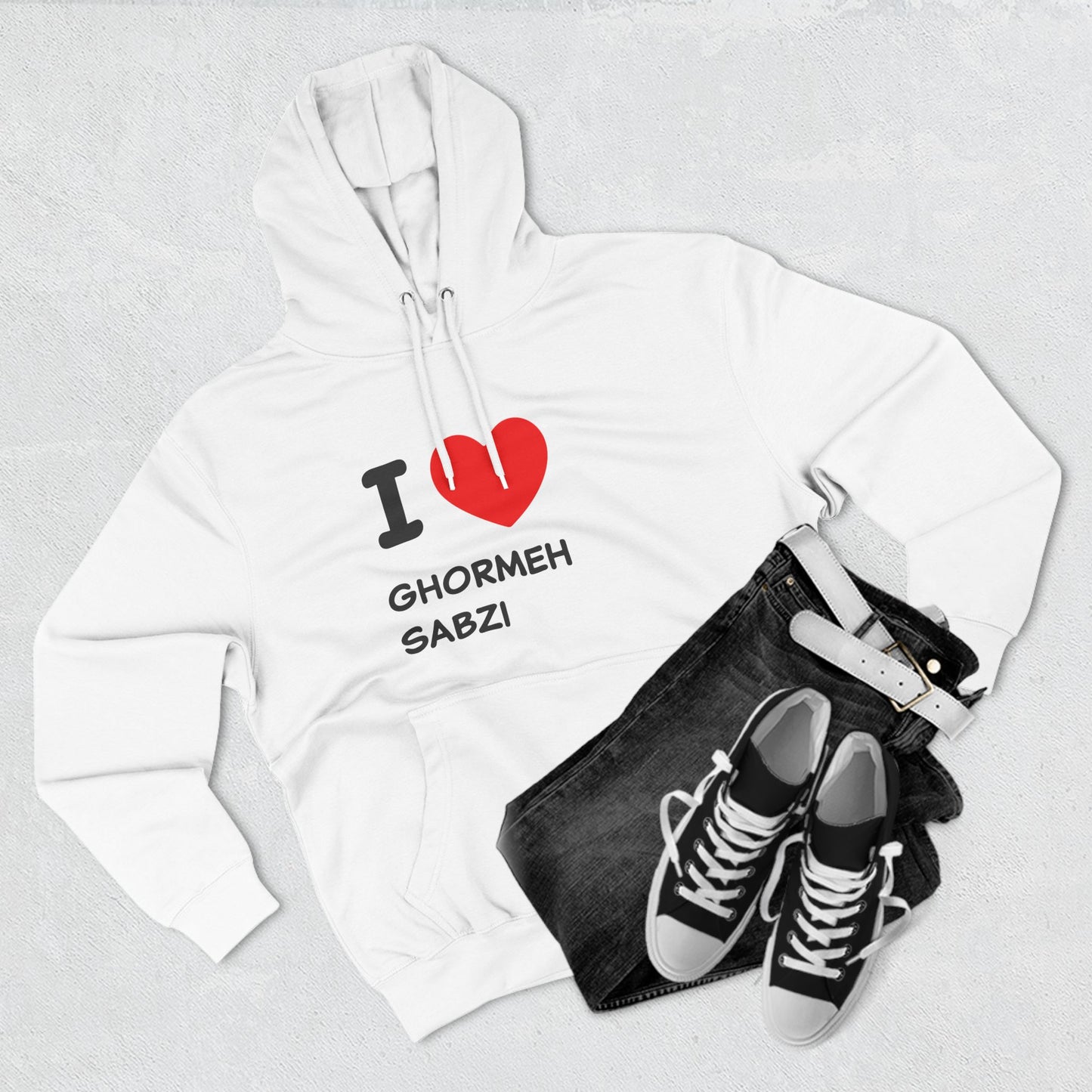 I love ghormeh sabzi persian ghormeh sabzi lovers persian food lovers,Three-Panel Fleece Hoodie