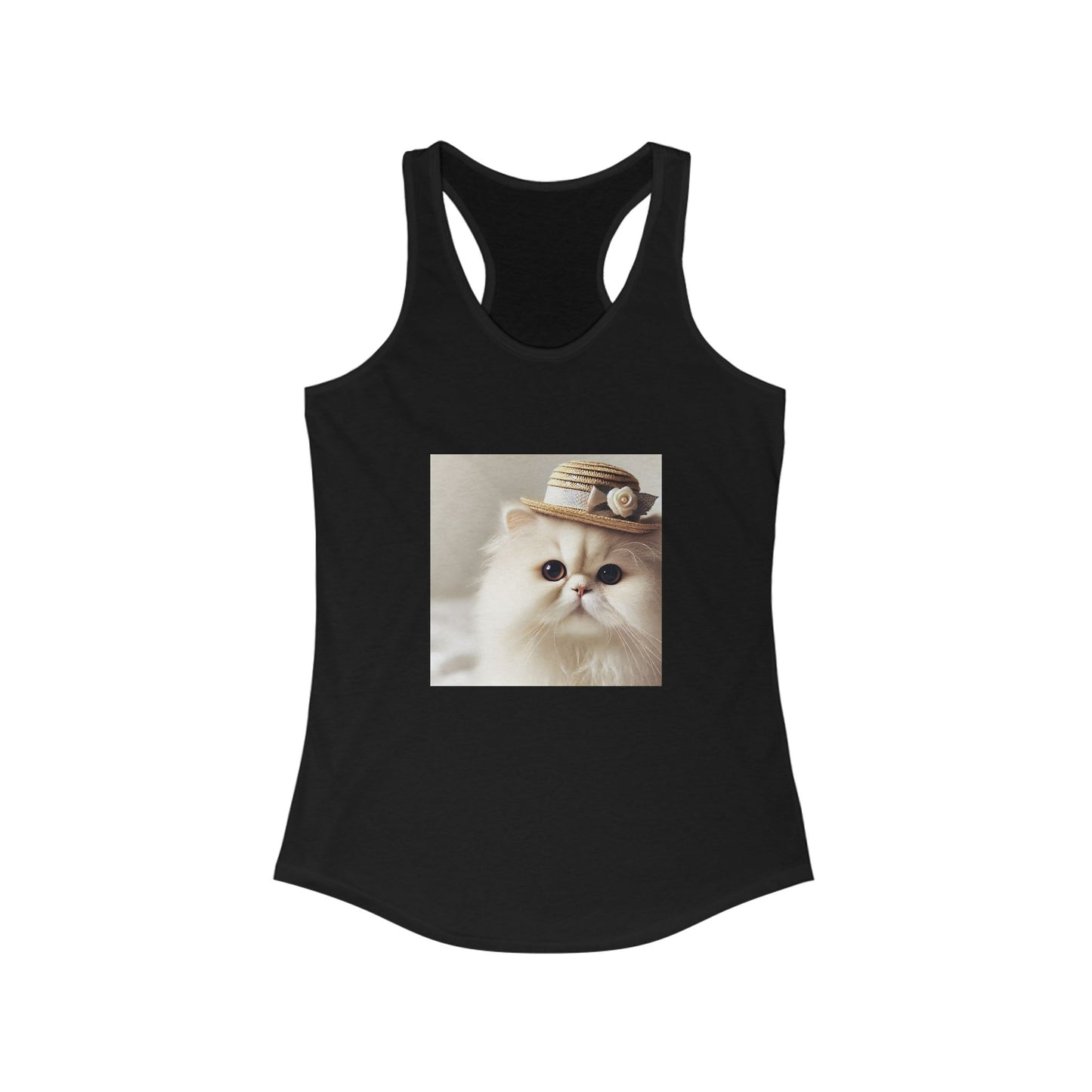 cute persian cat persian hat for persian cat Women's Ideal Racerback Tank