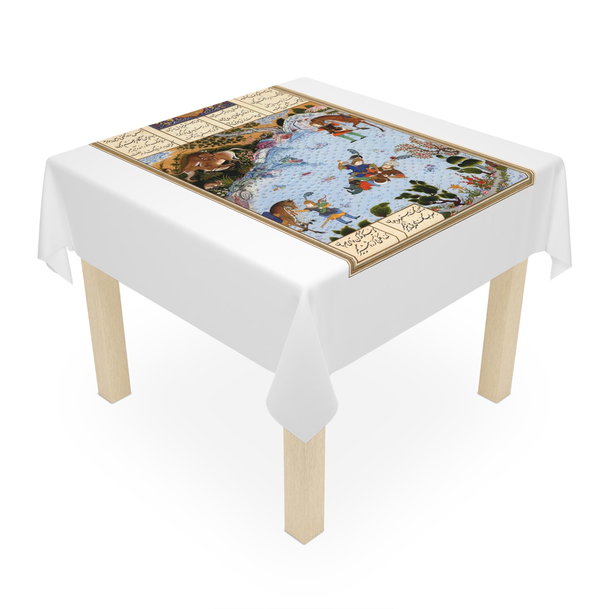 Rostam  Sohrab Shahnameh White  Tablecloth
