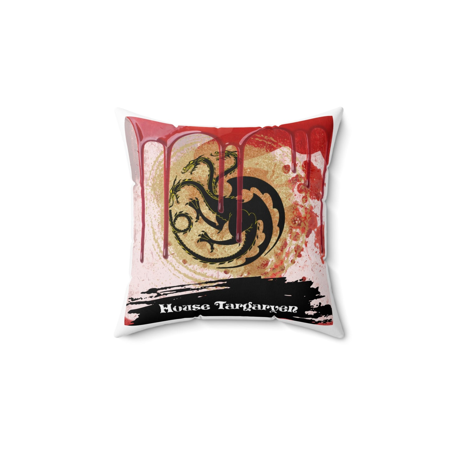 House Targaryen Pillow, Fire And Blood Pillow, Game Of Thrones Pillow, GOT Shirt,T-Shirt Pillow, Dragon Pillows, Polyester Square Pillow