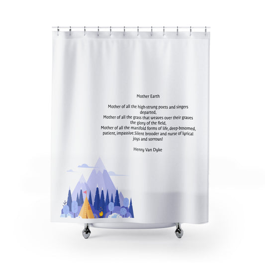 Honor Natures Strength: Woman with Two Swans Shower Curtain Inspired by Henry Van Dykes Poem, Symbolizing Love & All Seasons