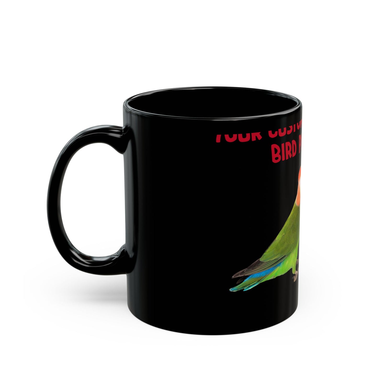 Custom design lovebird picture custom design for all watermelon peach faced love birds Black Mug (11oz, 15oz)