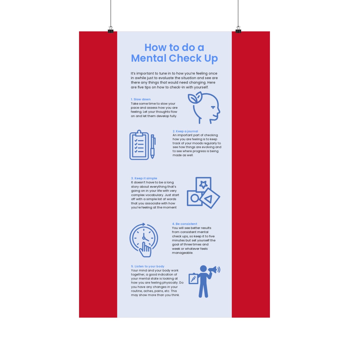 Mental health checkup infographic Matte Vertical Posters