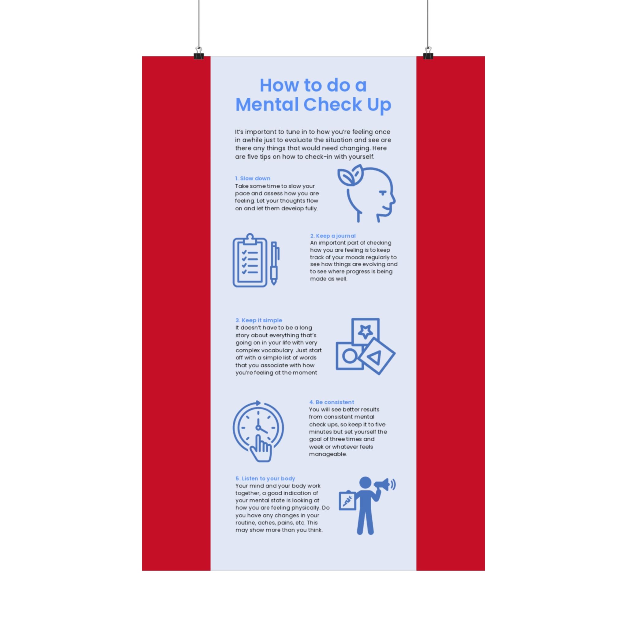 Mental health checkup infographic Matte Vertical Posters