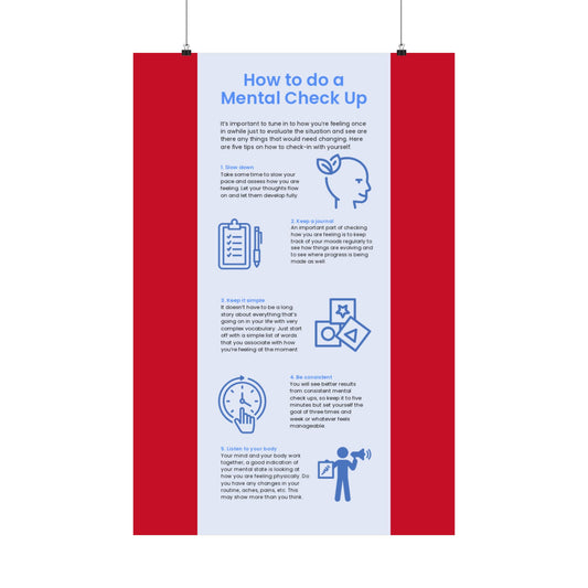 Mental health checkup infographic Matte Vertical Posters