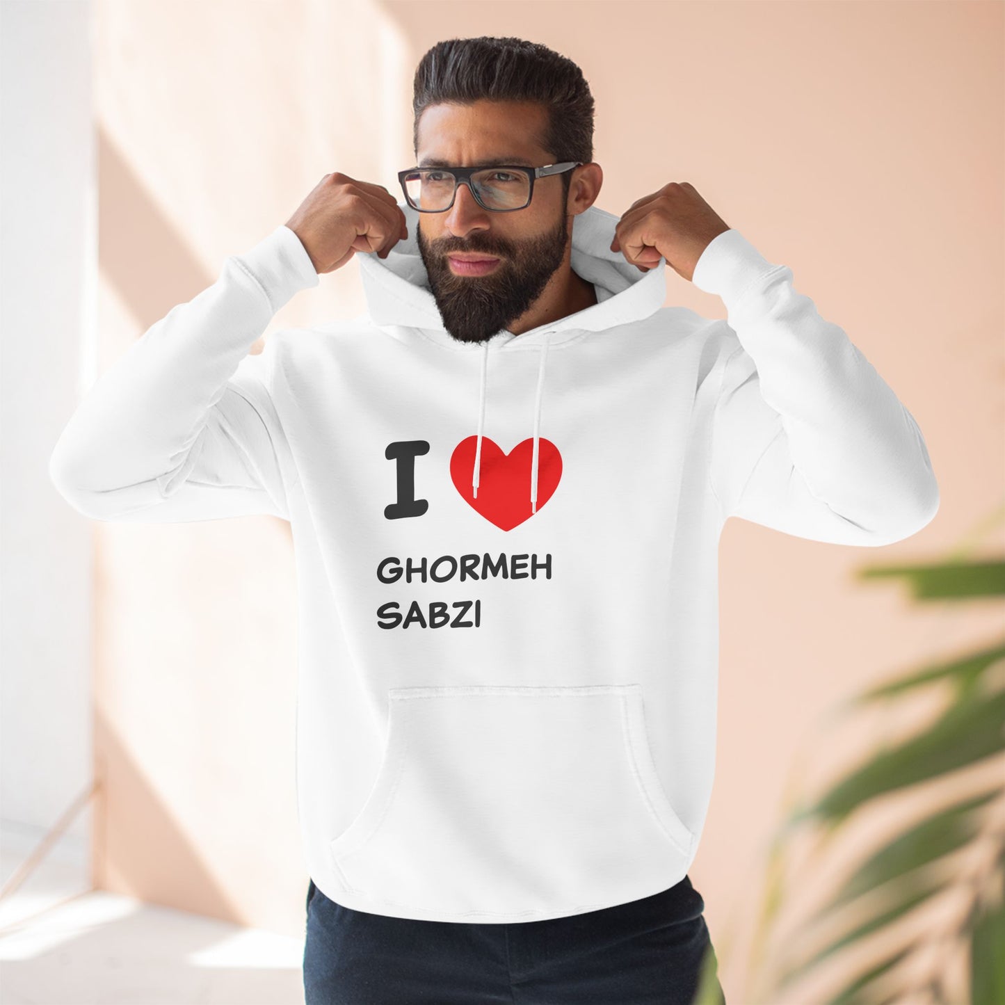 I love ghormeh sabzi persian ghormeh sabzi lovers persian food lovers,Three-Panel Fleece Hoodie