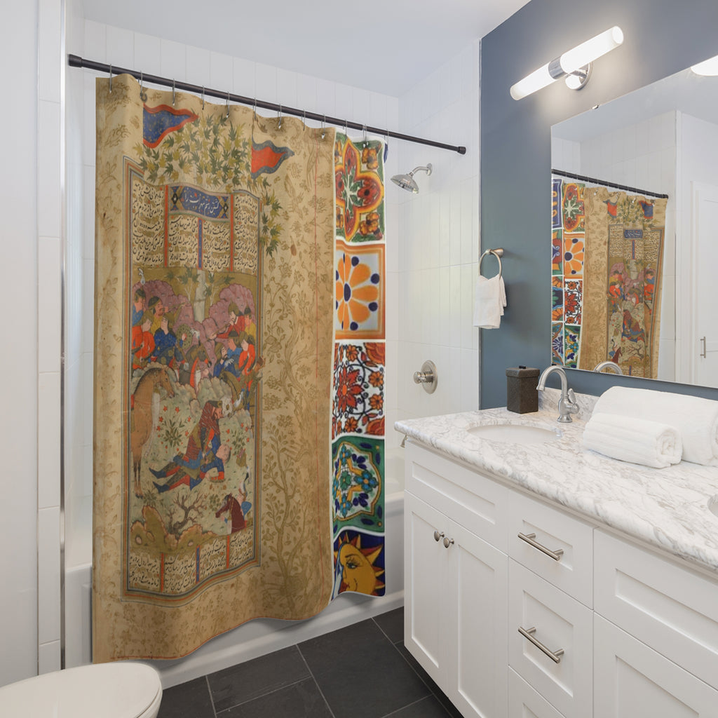 Persian tapstry sohrab Shahnameh Shower Curtains