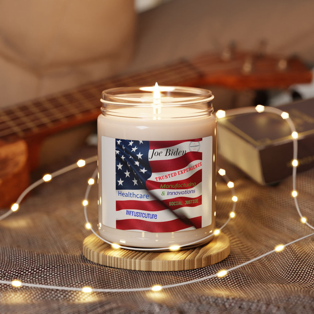 Joe Biden flag Trusted Experience Joe Biden Mug American flag Infrastructure Healthcare innovation Black Joe Biden Scented Soy Candle, 9oz