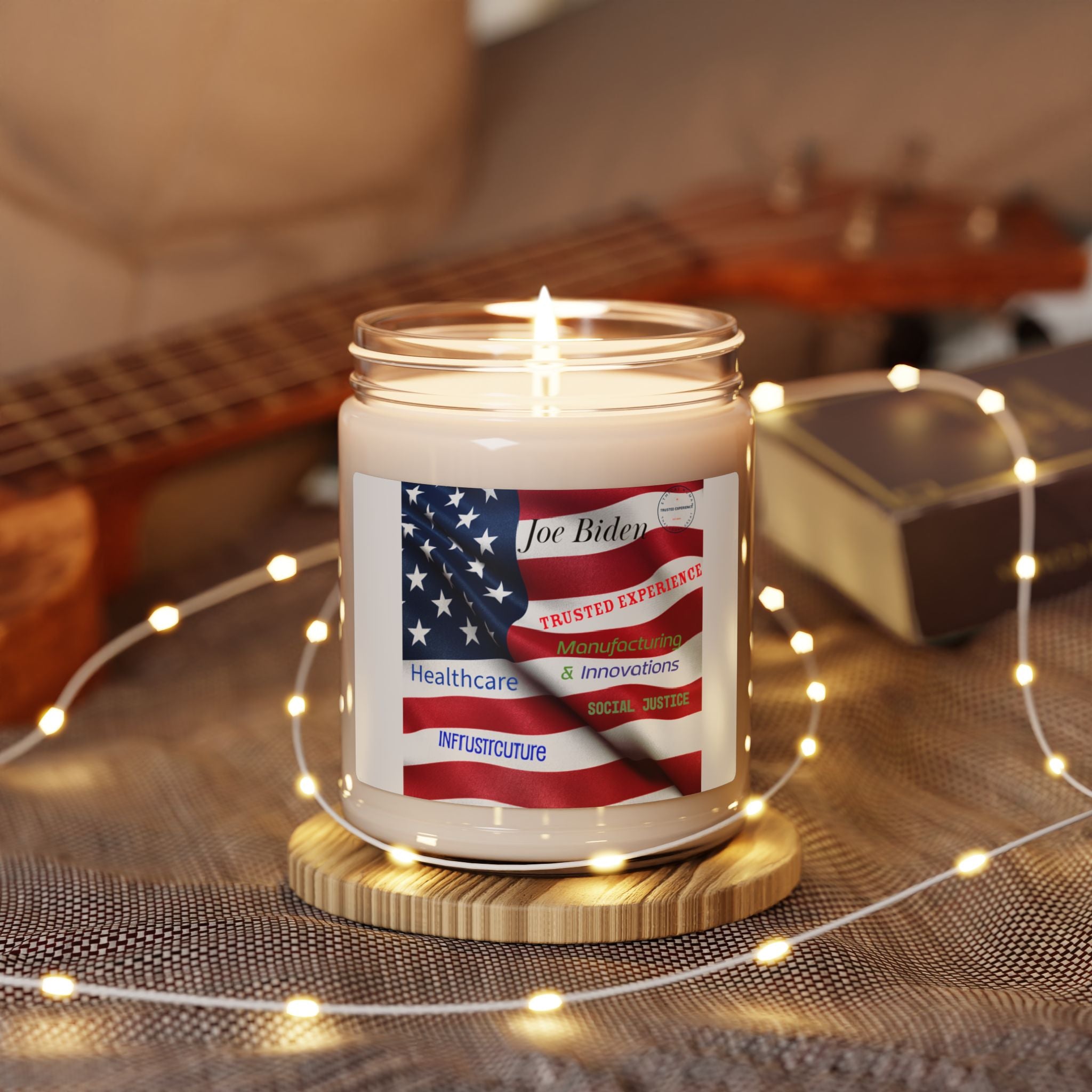 Joe Biden flag Trusted Experience Joe Biden Mug American flag Infrastructure Healthcare innovation Black Joe Biden Scented Soy Candle, 9oz