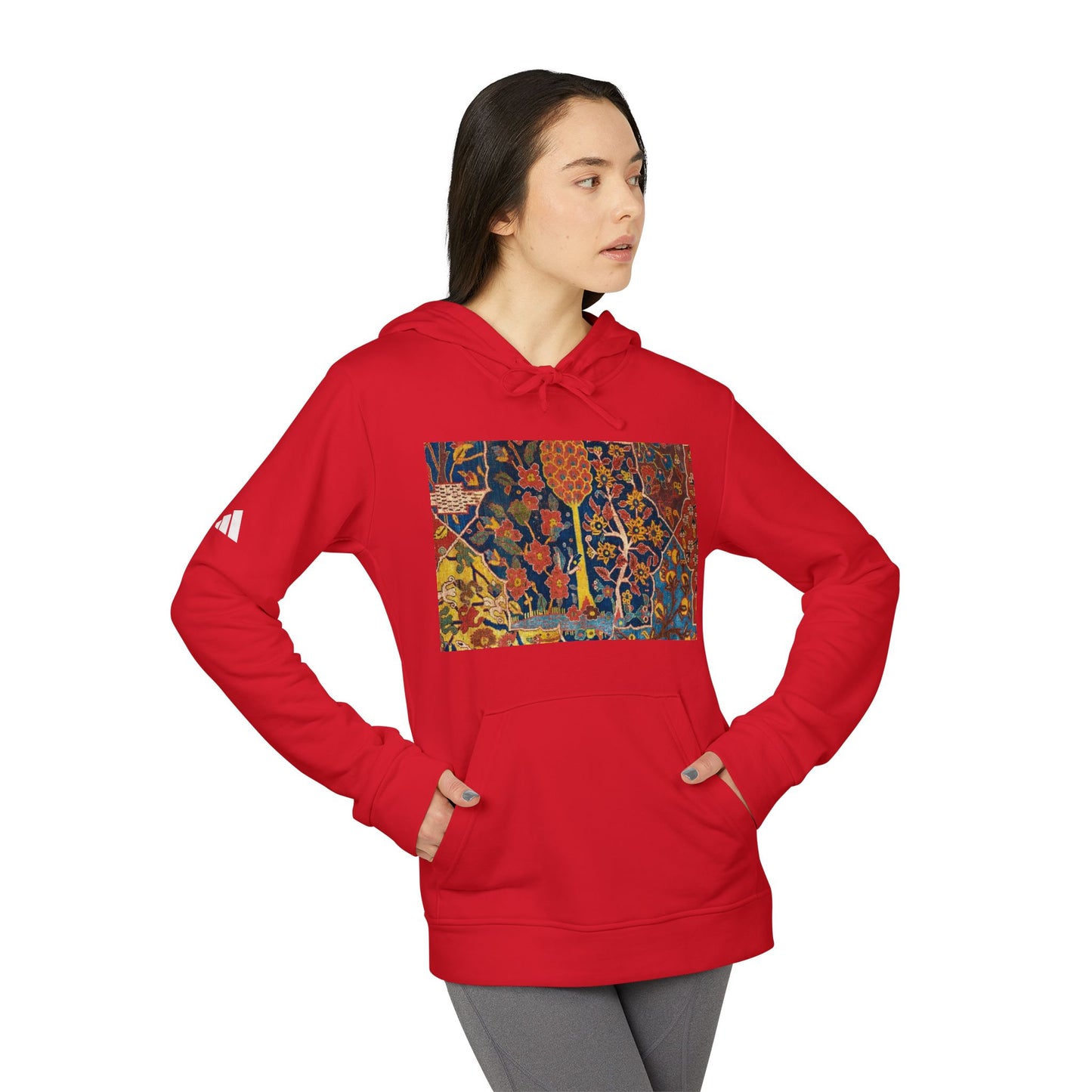 17th century Persian Garden Exotic Flora Middle Eastern Botanical Hoodie | Miniature Nature Art |Persia Dynasty adidas® Unisex Fleece Hoodie