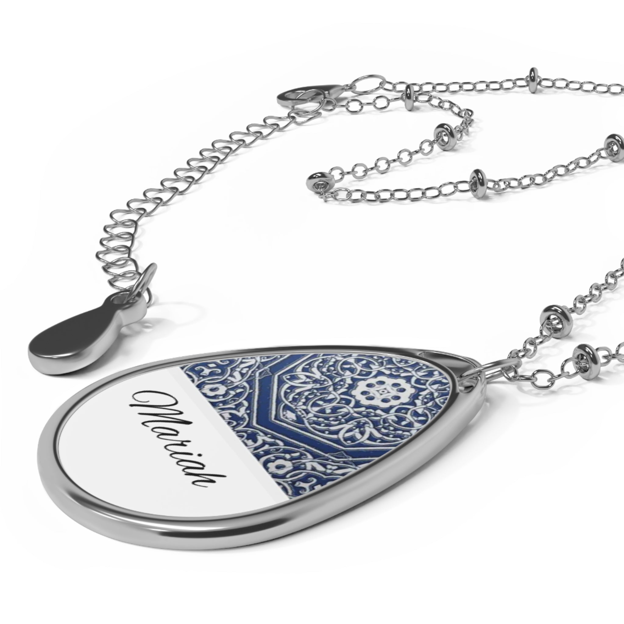 Mariah Oval Necklace Persian tile inspired