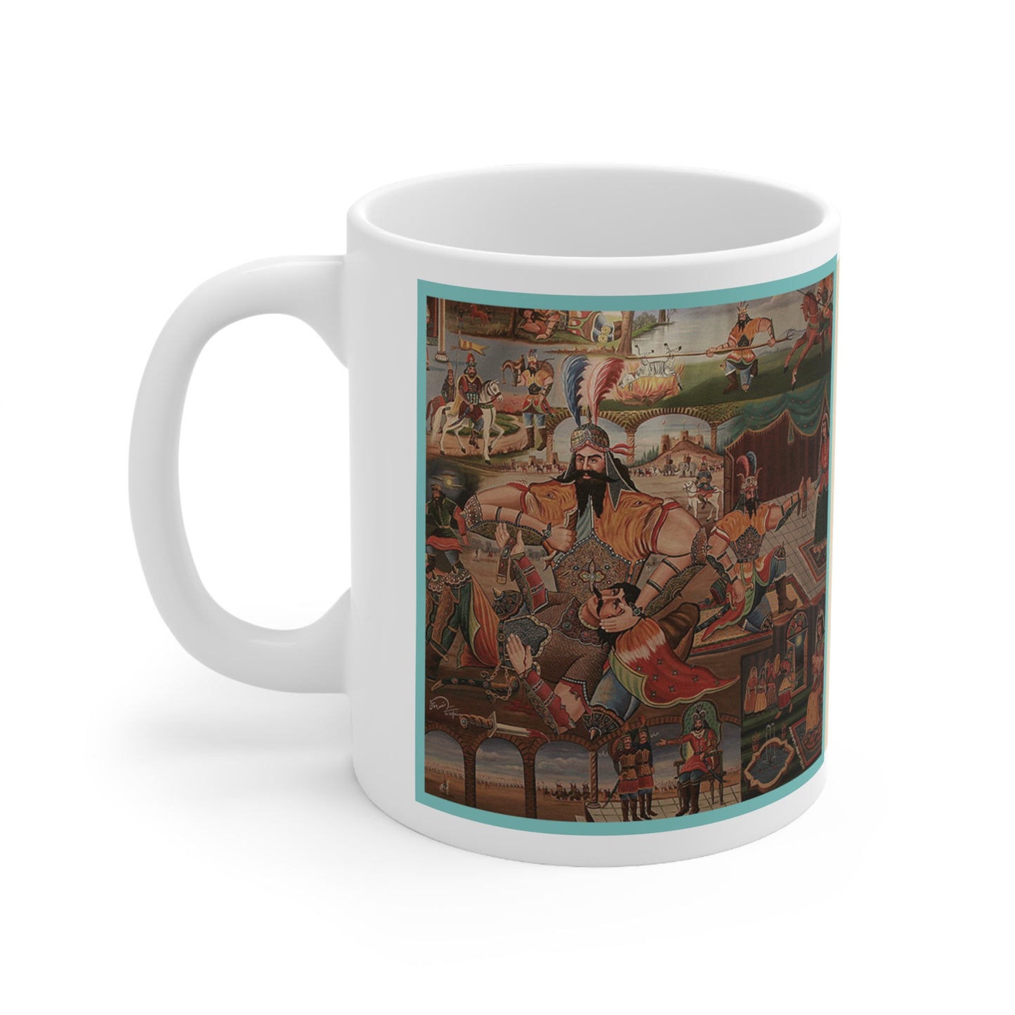 Rostam Sohrab Tahmineh Shahnameh Ferdowsi Persia Persian Ceramic Coffee Cups, 11oz, 15oz
