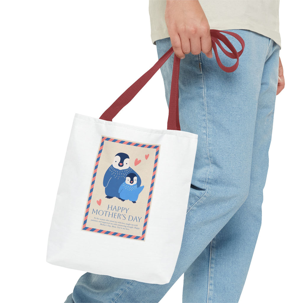 Penguin MOM will you be my penguin Mom's Cute Mother's Day Tote Bag (AOP)