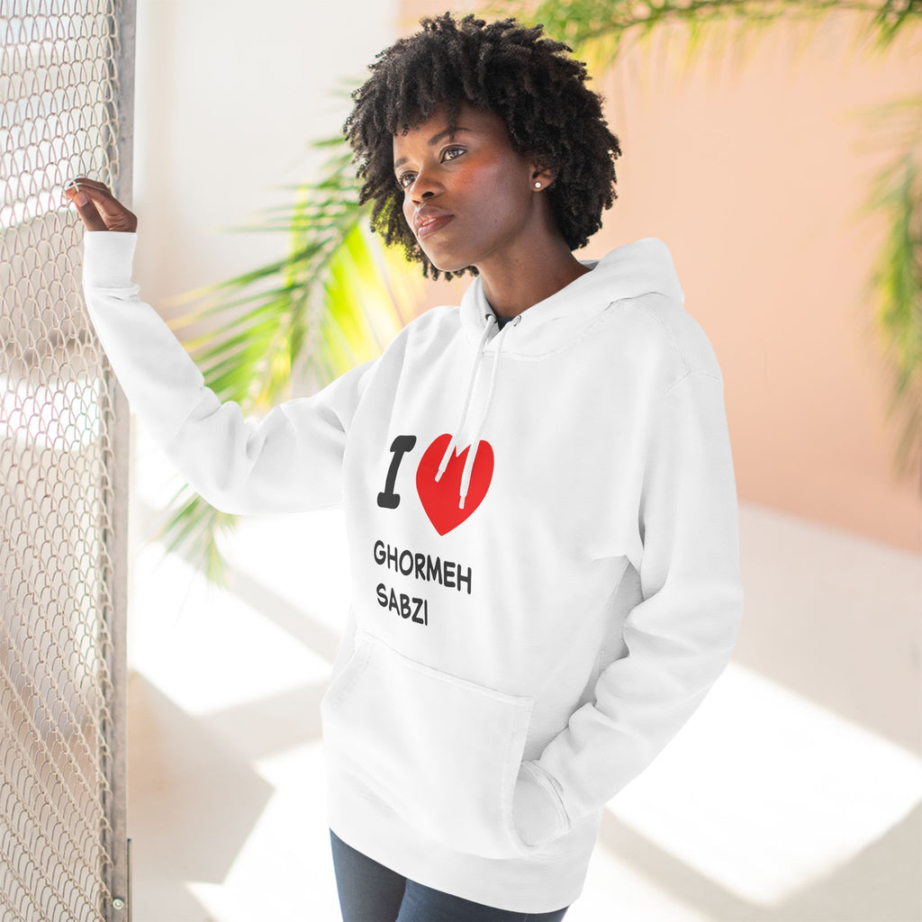 I love ghormeh sabzi persian ghormeh sabzi lovers persian food lovers,Three-Panel Fleece Hoodie