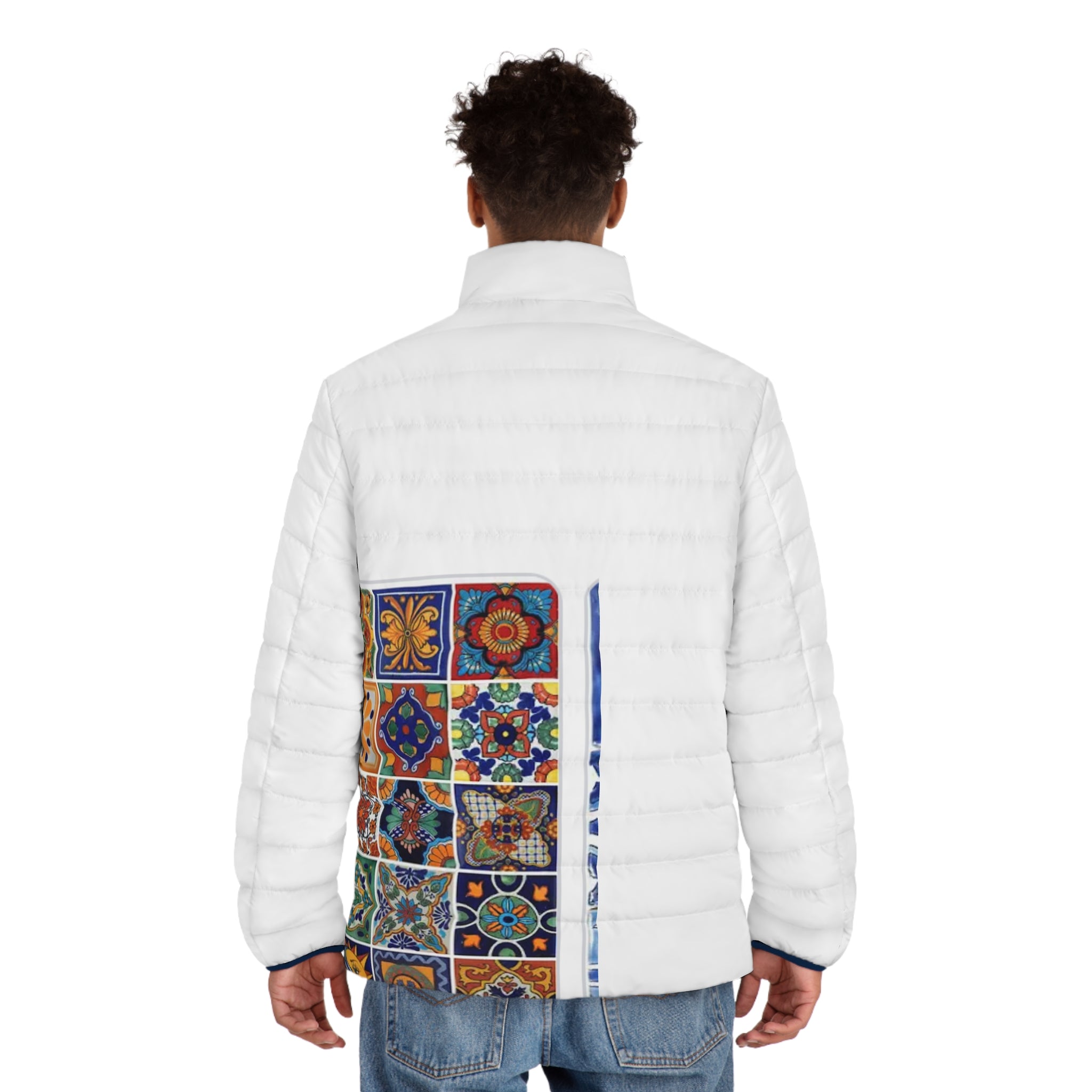 Persian tapestry persian rug inspired from design of Persia Men's Puffer Jacket (AOP)