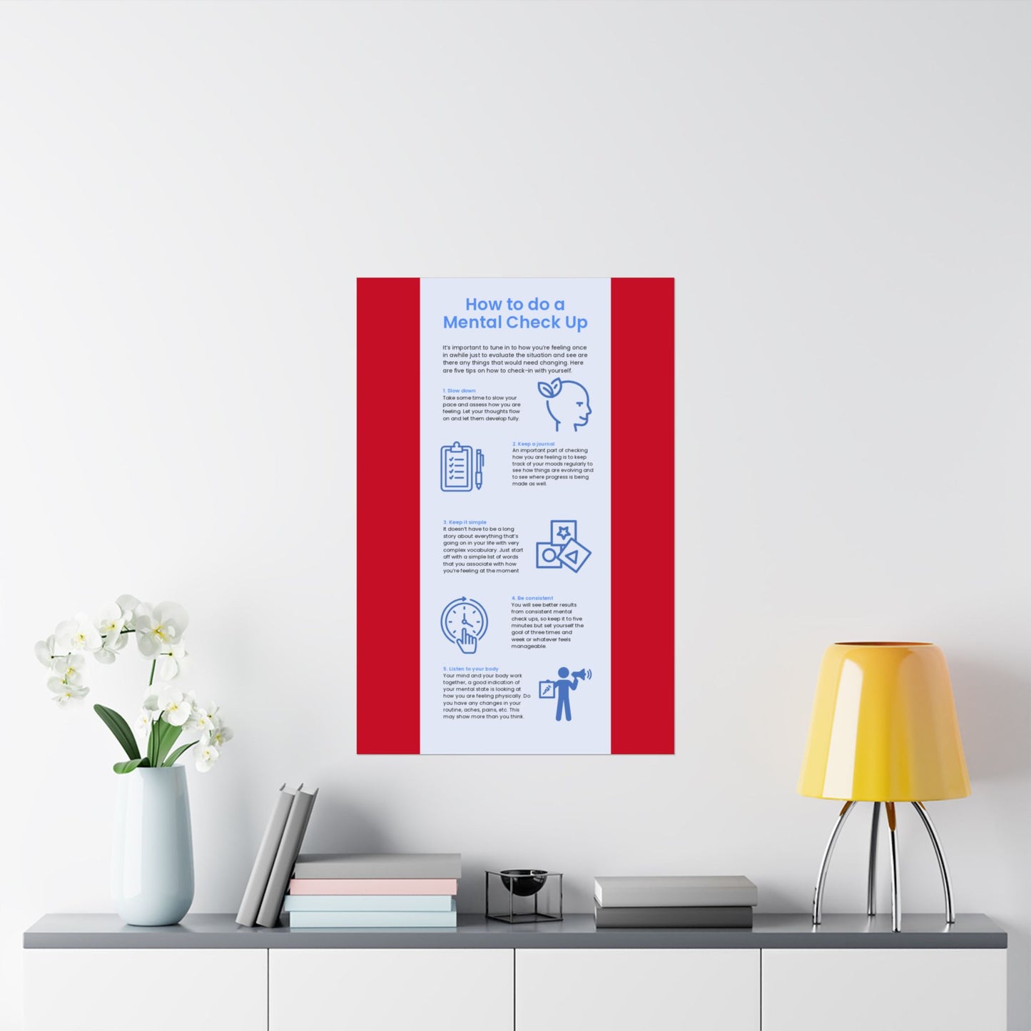 Mental health checkup infographic Matte Vertical Posters