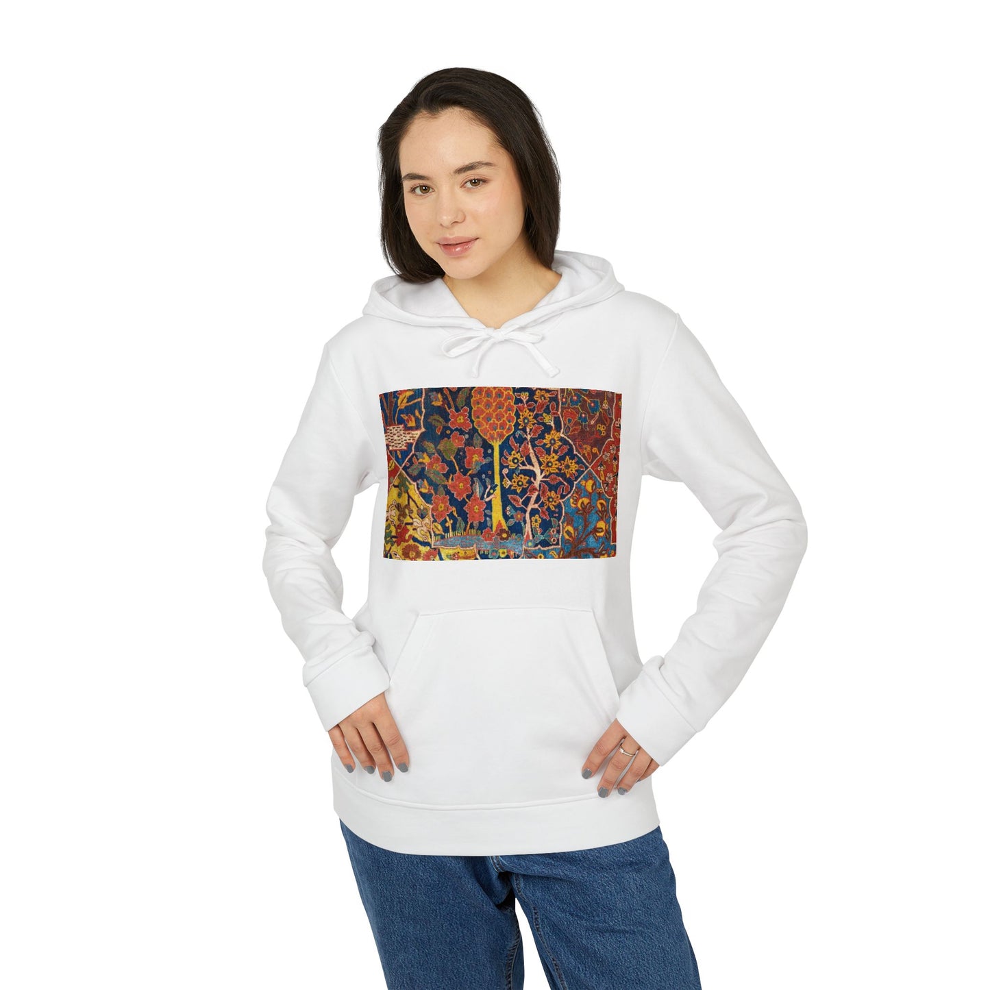 17th century Persian Garden Exotic Flora Middle Eastern Botanical Hoodie | Miniature Nature Art |Persia Dynasty adidas® Unisex Fleece Hoodie