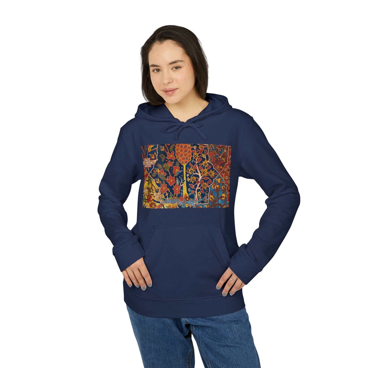 17th century Persian Garden Exotic Flora Middle Eastern Botanical Hoodie | Miniature Nature Art |Persia Dynasty adidas® Unisex Fleece Hoodie