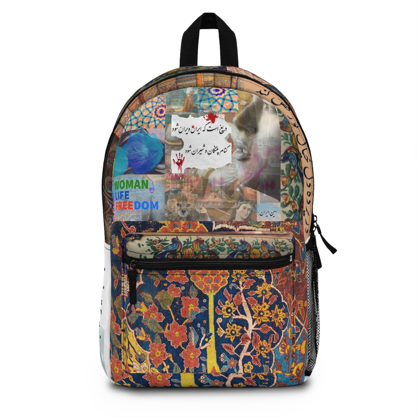 miniature century Persian Garden Exotic Flora Middle Eastern Botanical Miniature Nature Art Persia Dynasty Persian caligraphy  Backpack