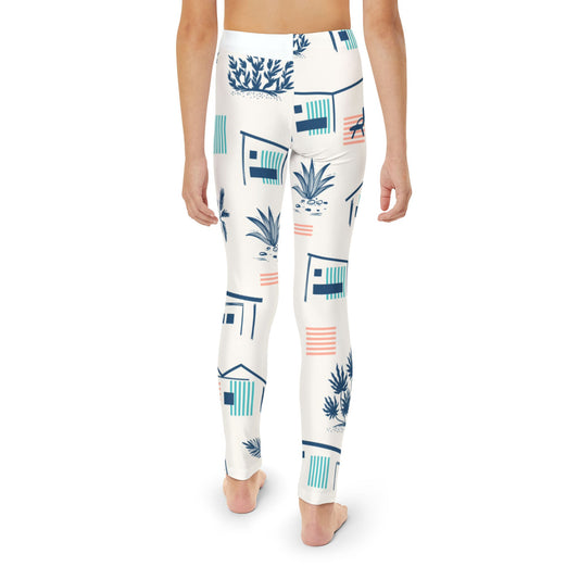 Beach Summer palm pattern Youth Full-Length Leggings (AOP)