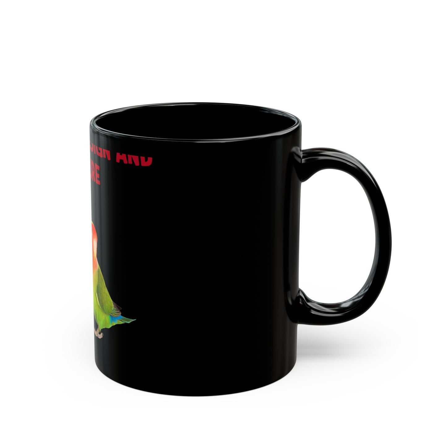 Custom design lovebird picture custom design for all watermelon peach faced love birds Black Mug (11oz, 15oz)