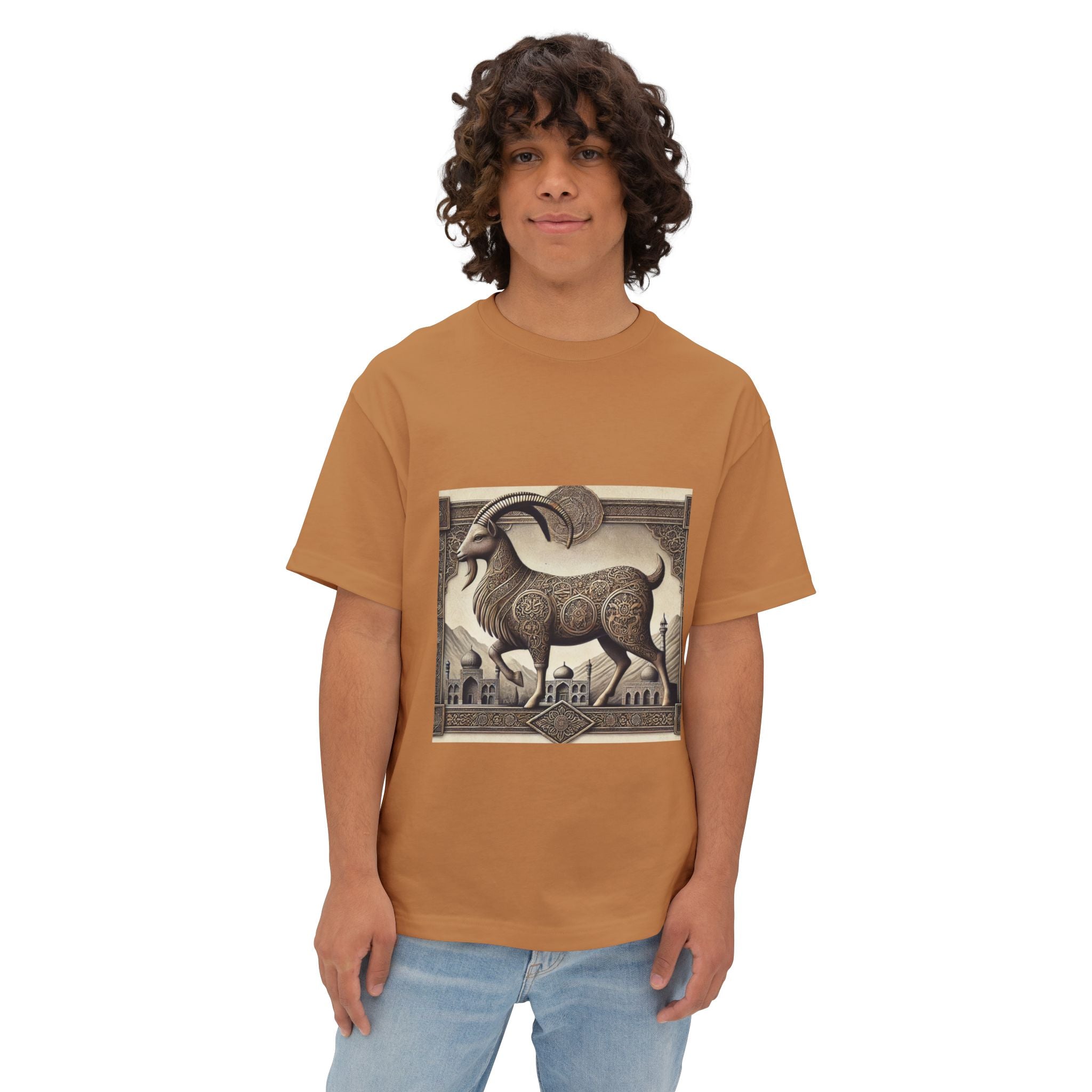 cool persian t-shirt persian history persian culture farsi goat Simin Unisex Oversized Boxy Tee