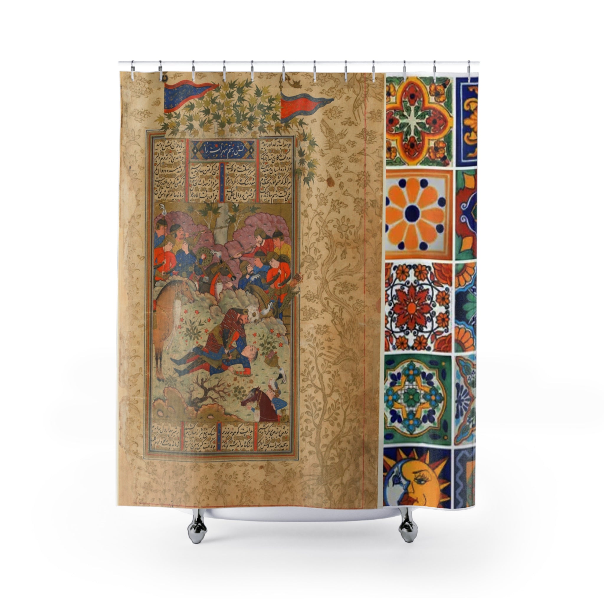 Persian tapstry sohrab Shahnameh Shower Curtains