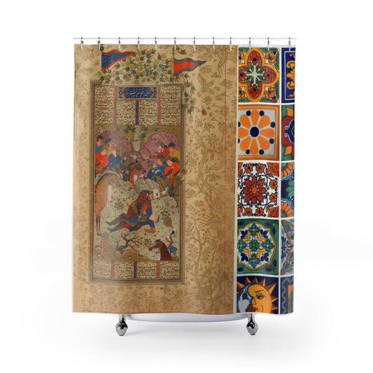 Persian tapstry sohrab Shahnameh Shower Curtains