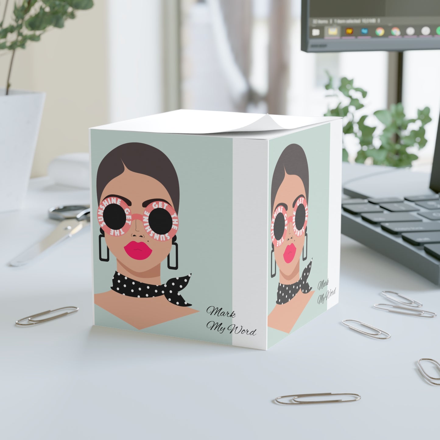 Mark My word elegant lady Note Cube
