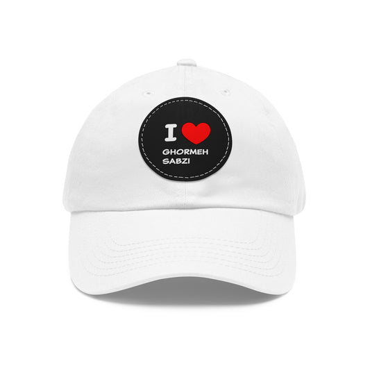 Dad Hat with Leather Patch (Round)