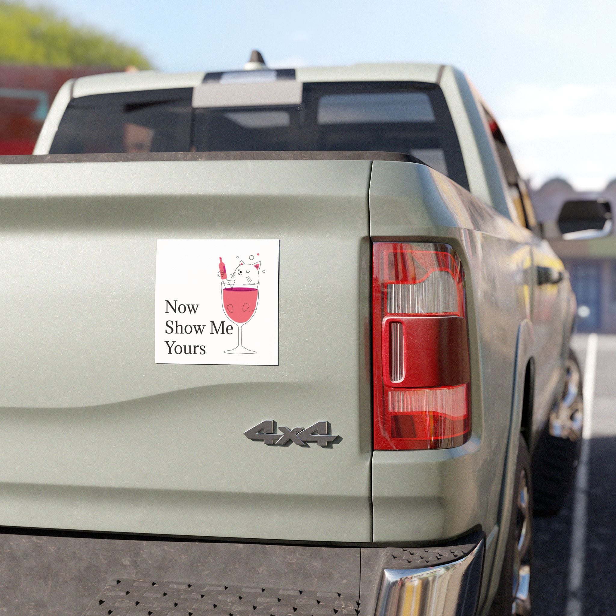 Now Show Me Yours Funny kitty joke sarcastic silly Car Magnets