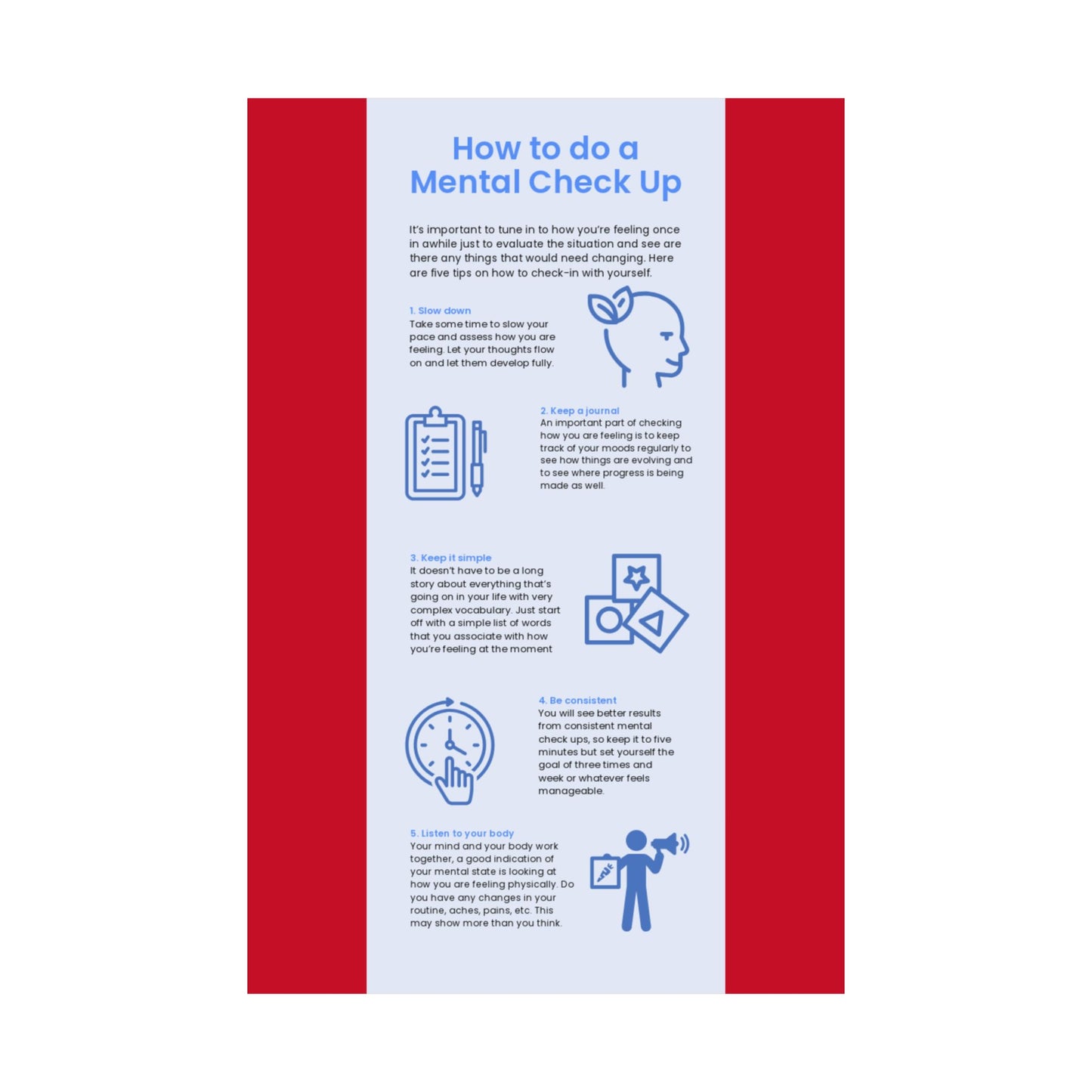 Mental health checkup infographic Matte Vertical Posters