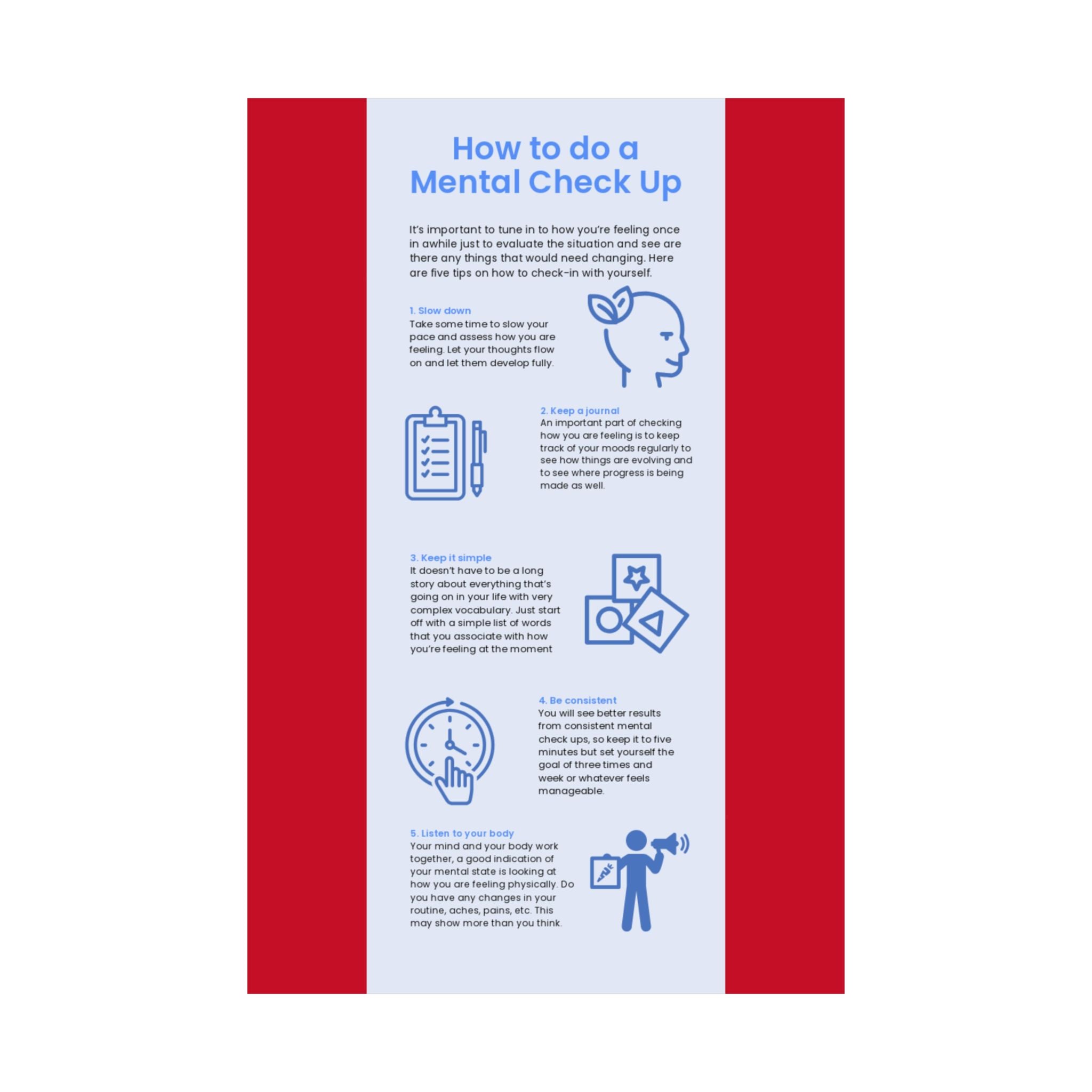 Mental health checkup infographic Matte Vertical Posters