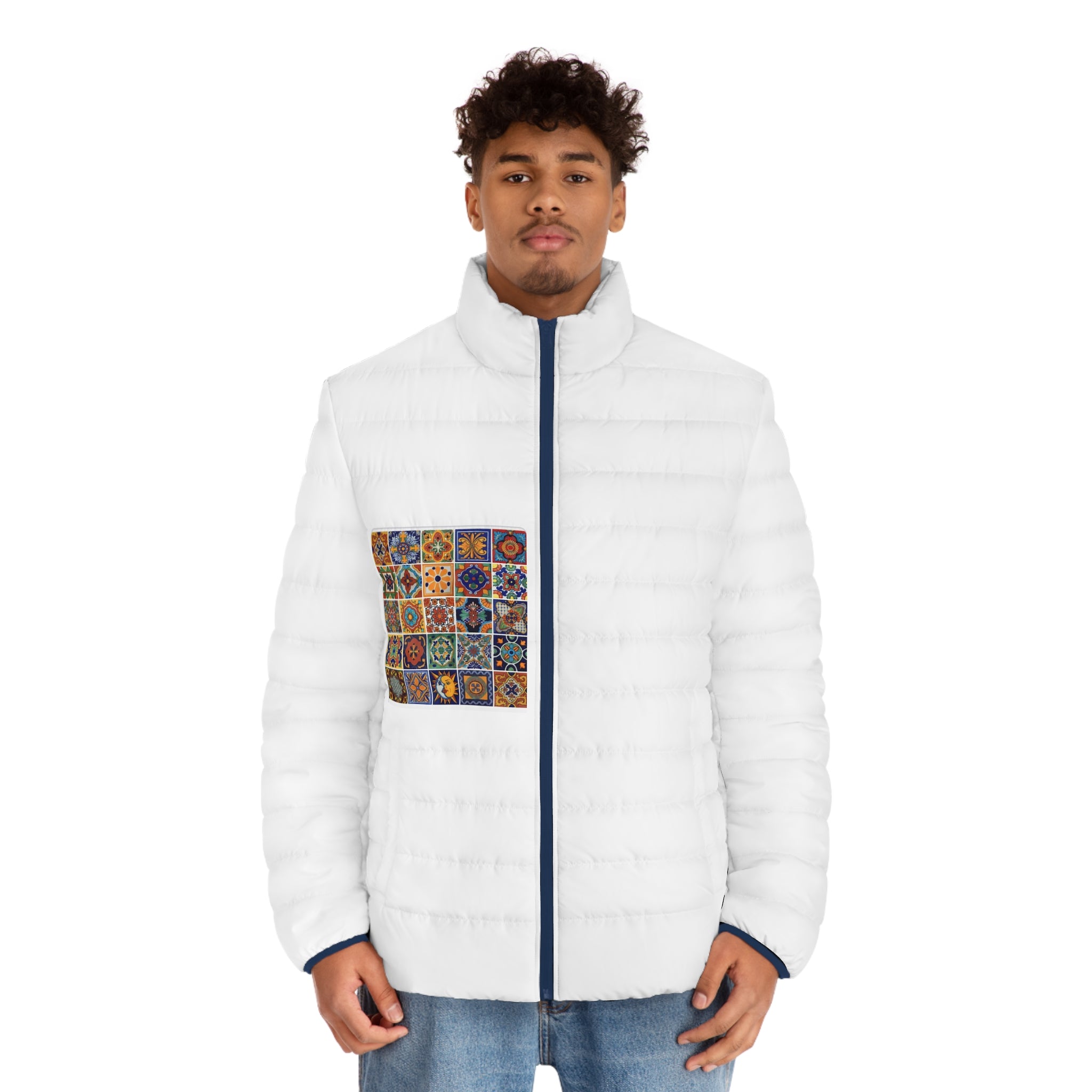 Persian tapestry persian rug inspired from design of Persia Men's Puffer Jacket (AOP)