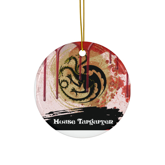 House Targaryen Ornament, Fire And Blood Ornament, Game Of Thrones Ornament, GOT Ornament, Movie Ornament, Dragon Ornament, Ceramic Ornament