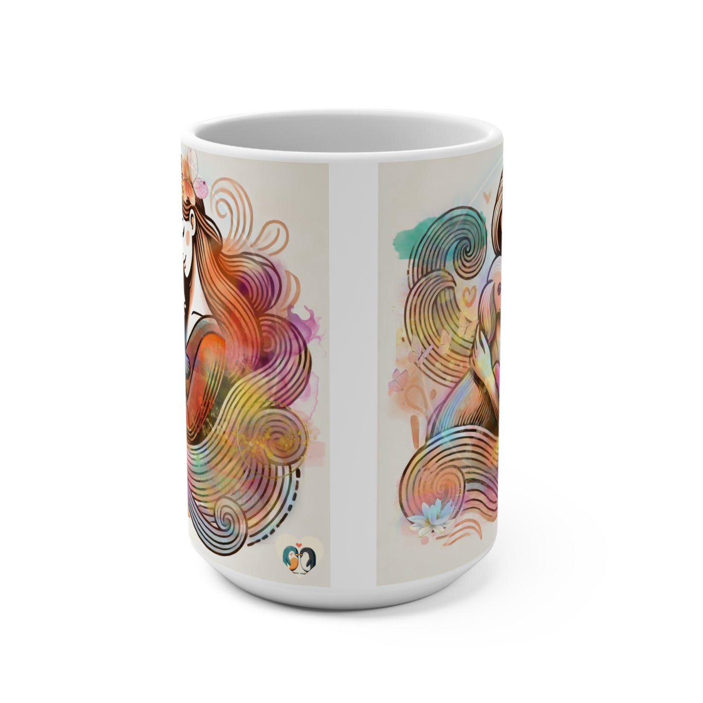 Shana and Sebastus Watercolor Art Mug 15oz