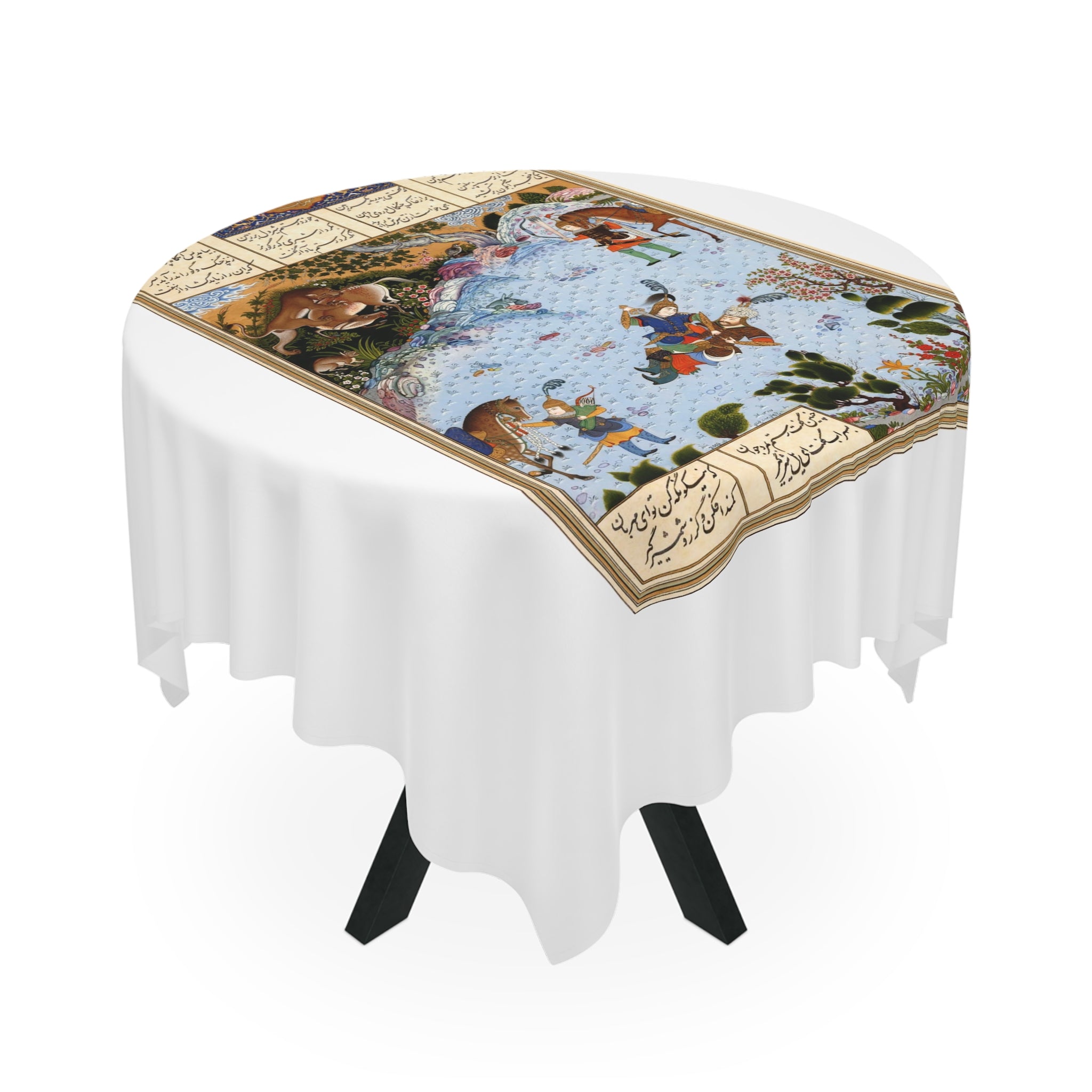 Rostam  Sohrab Shahnameh White  Tablecloth