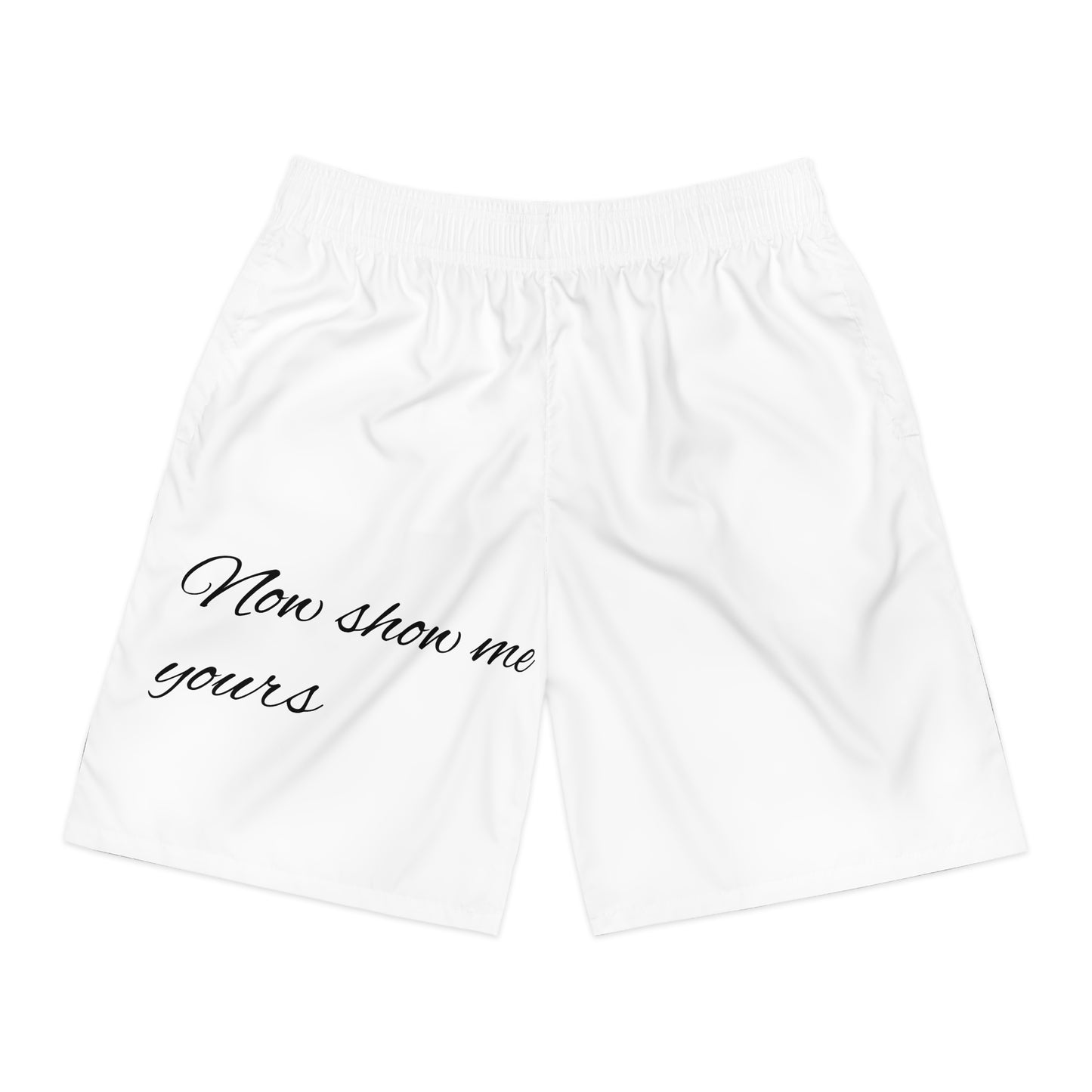 funny kitty now show me yours Men's Jogger Shorts (AOP)