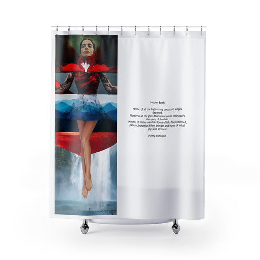 Honor Natures Strength: Woman with Two Swans Shower Curtain Inspired by Henry Van Dykes Poem, Symbolizing Love & All Seasons