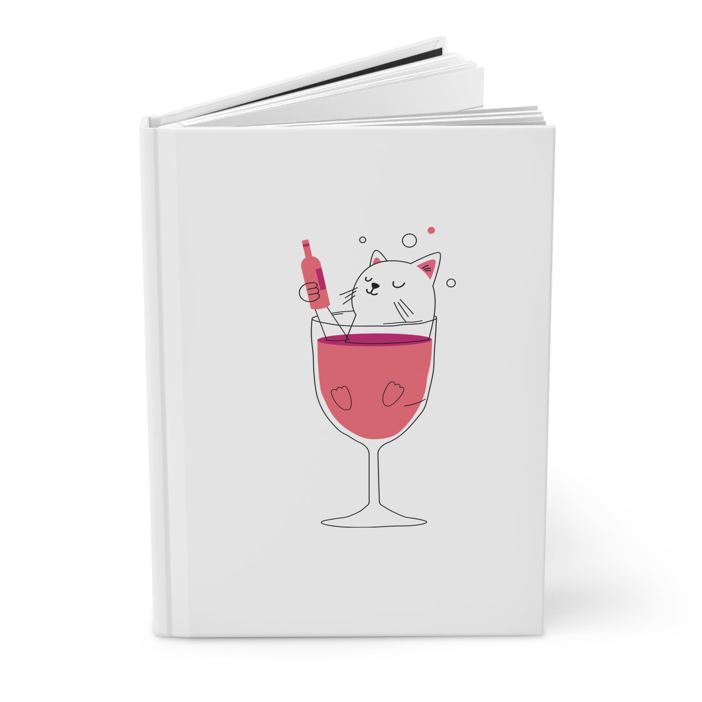 funny kitty now show me yours Hardcover Journal Matte