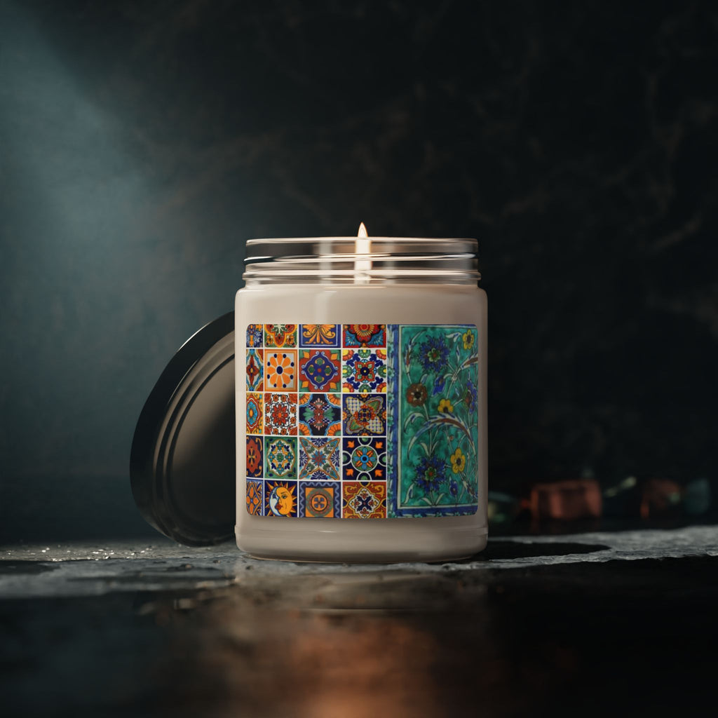 Persian pattern tiles tapestry Scented Soy Candle, 9oz