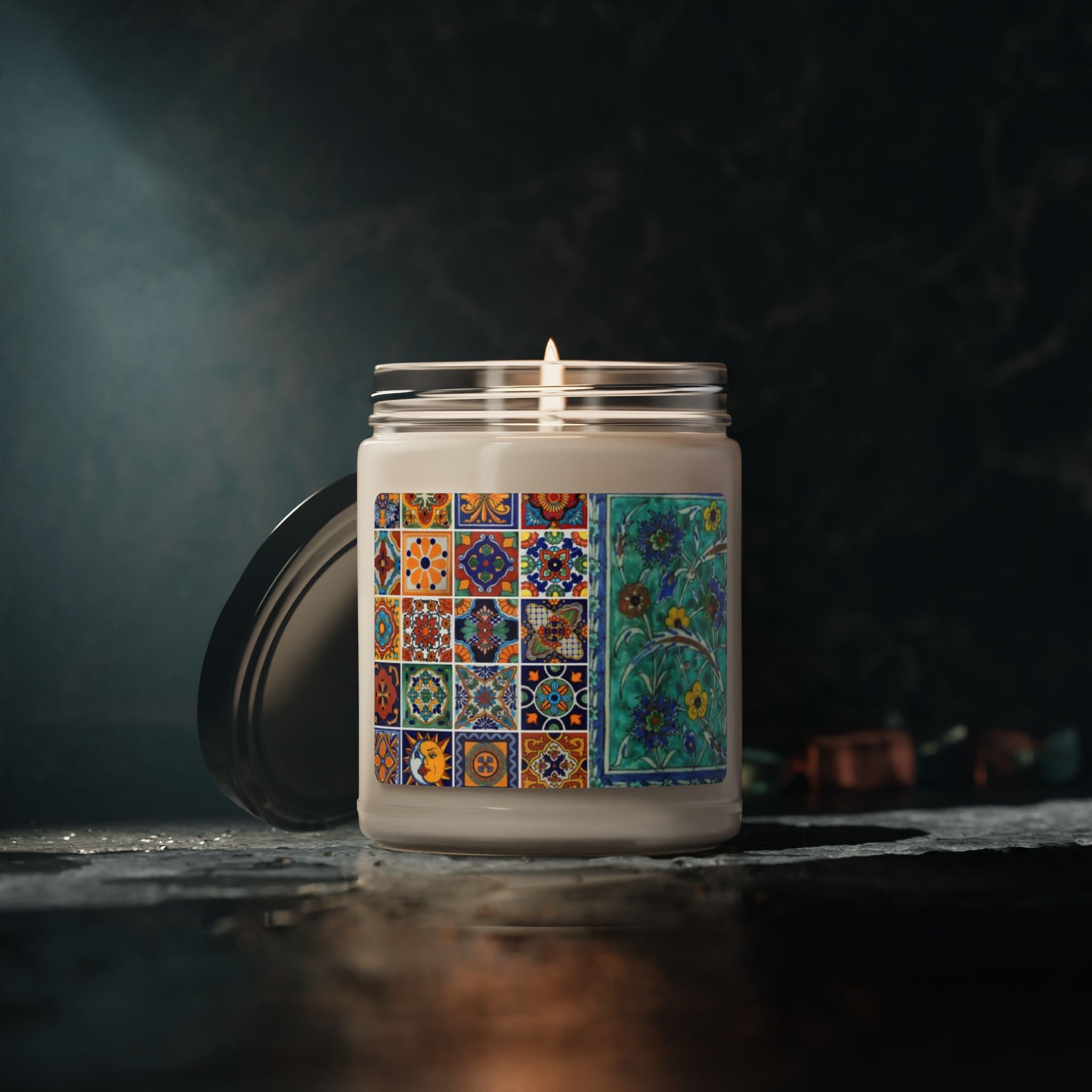 Persian pattern tiles tapestry Scented Soy Candle, 9oz